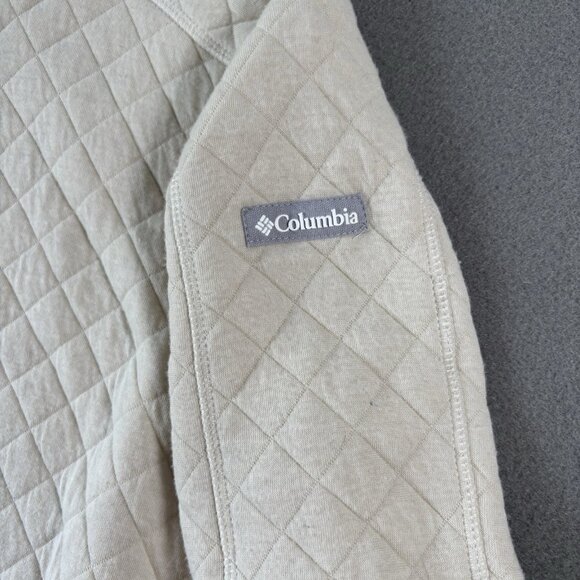 Columbia Quilted Snap Jacket Womens Size L Beige Lightweight Casual Outdoor Coat - Picture 3 of 16